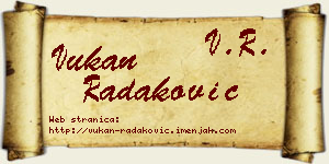Vukan Radaković vizit kartica
